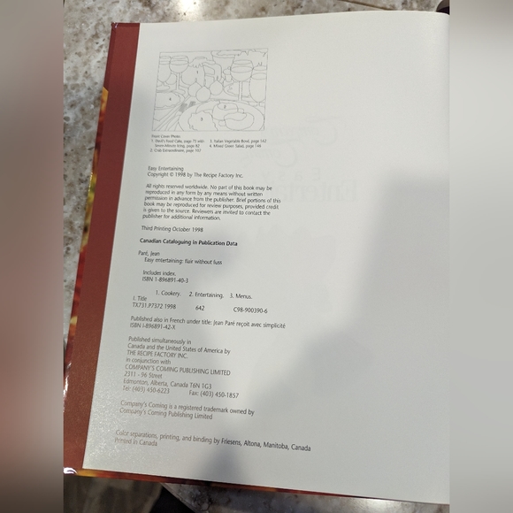COPY - Companys Coming. hard cover. Easy Entertaining Cookbook - Picture 3 of 5